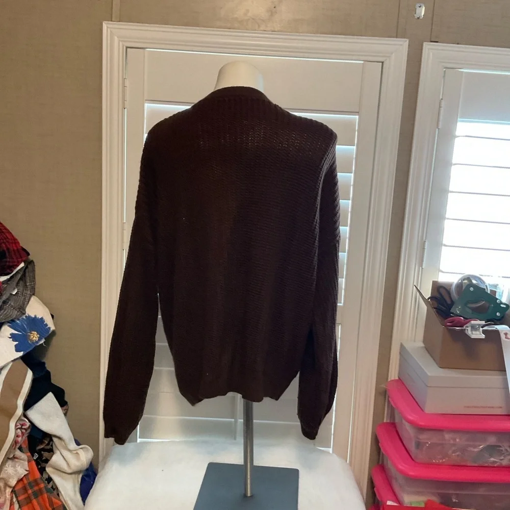 SHEIN Men's Deep Brown Cardigan Sweater
